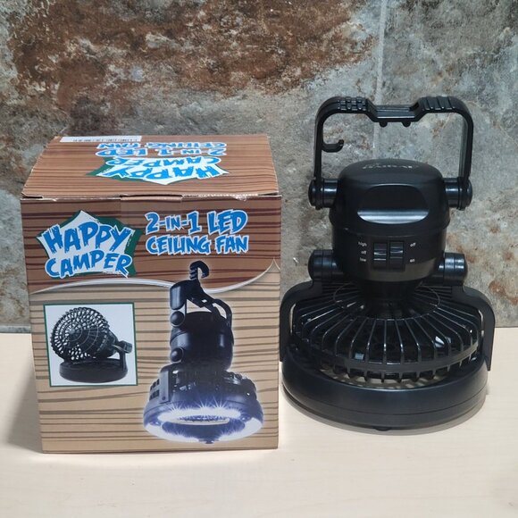 Happy Camper 2 in1 LED Tent Ceiling Fan Camping Lantern - Picture 2 of 11